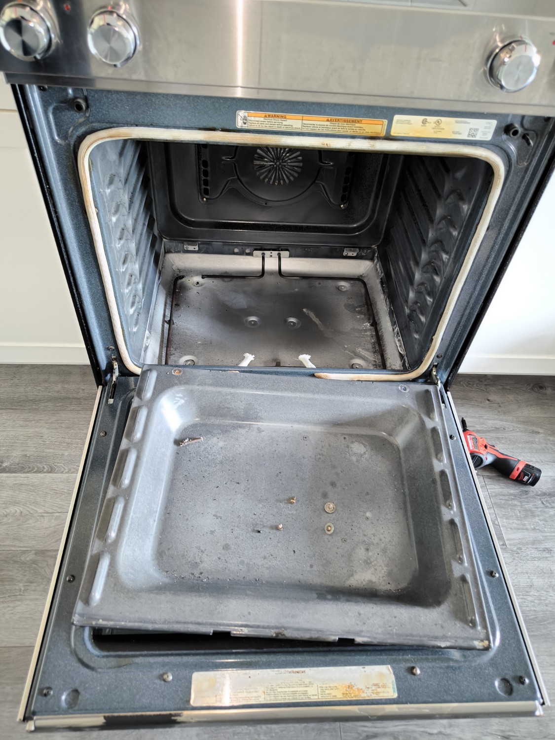 Worn oven bake element diagnosed in Ancaster